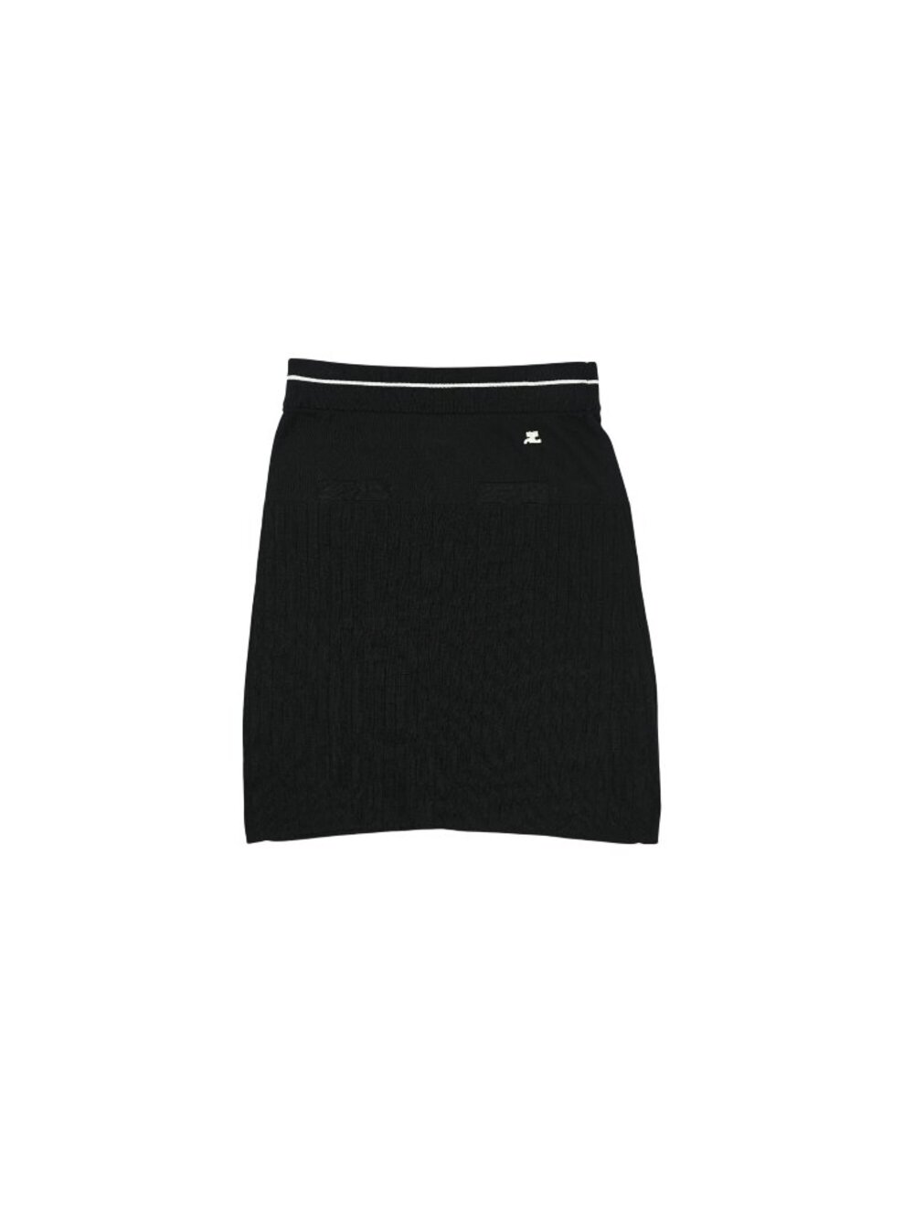 Courreges Knit Mid-Length Skirt in Black